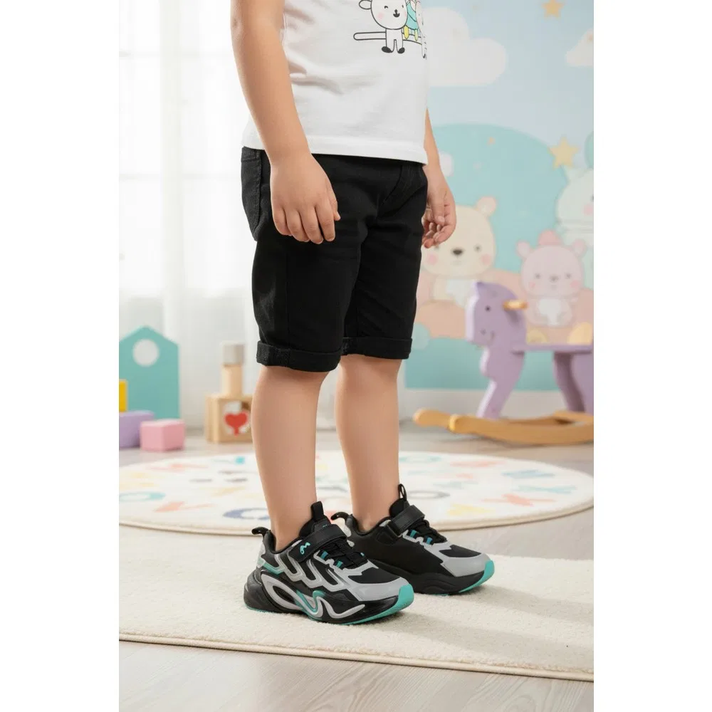 Детские спортивные кроссовки для мальчиков на липучках, серые Marco Kids — фото 3