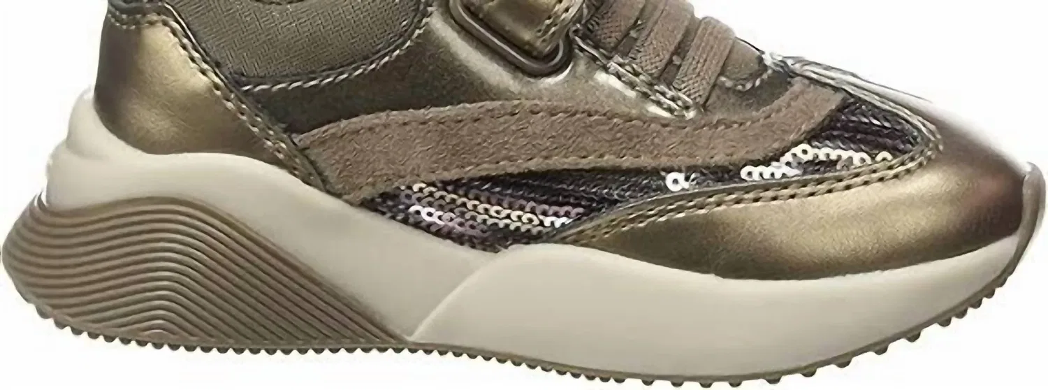 Детские кроссовки низкие дышащие Geox Sinead Sneakers, Dark Gold — фото 2