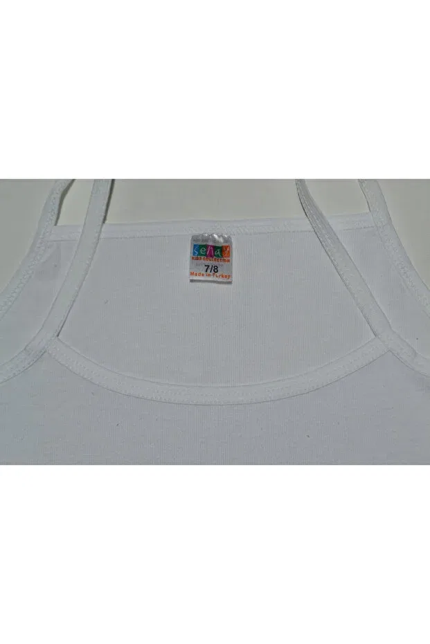 Детская майка на бретелях для девочек 6 шт. Basics Şenay, White — фото 2