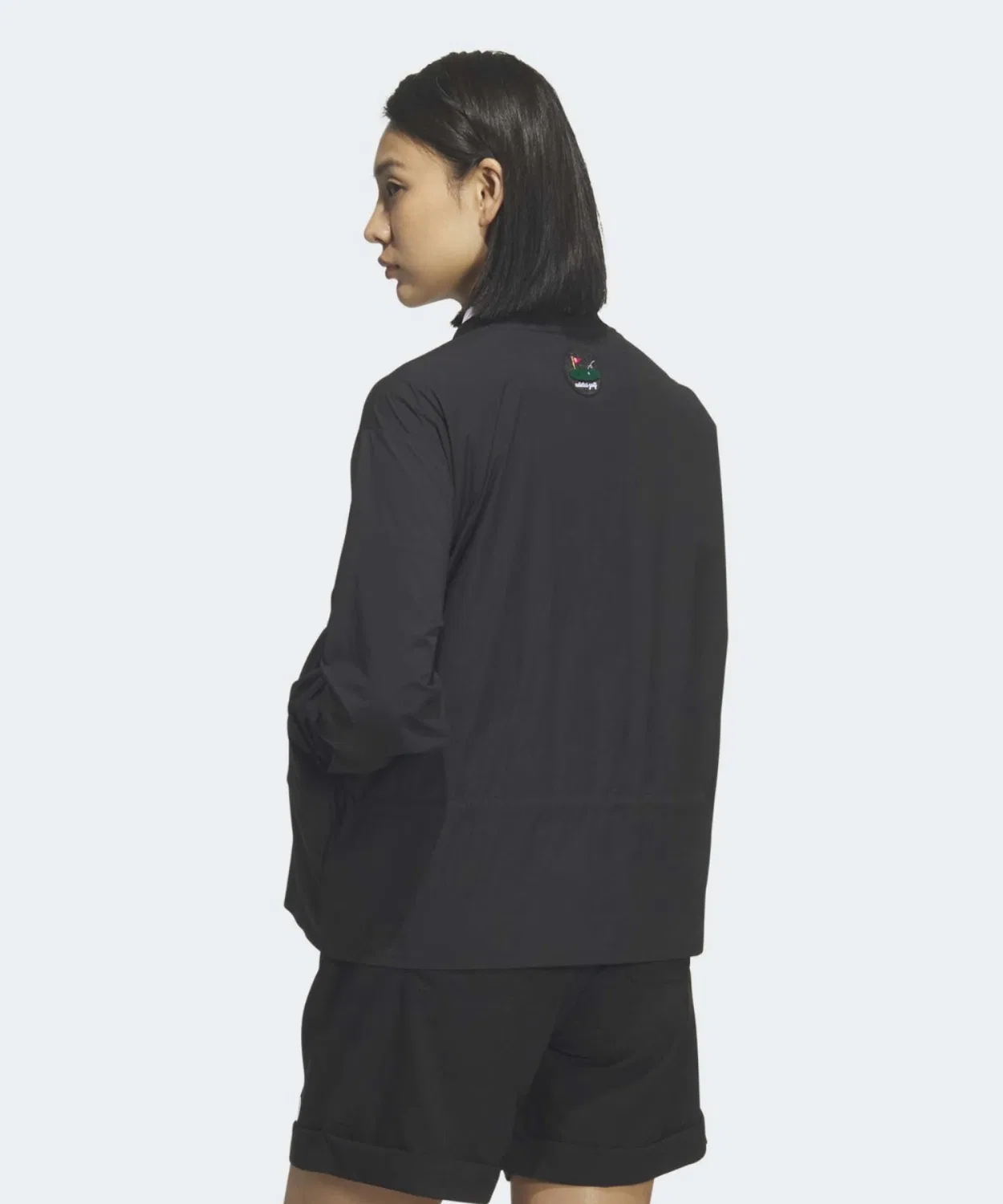 Женская ветрозащитная куртка с фулл-зип, легкая, Adidas, Black — фото 2
