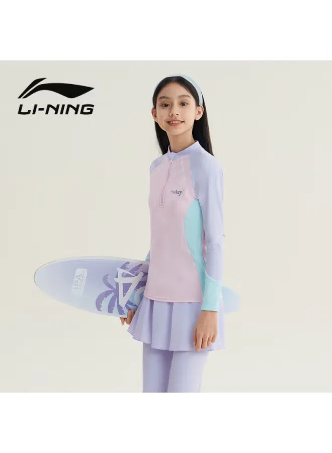 Костюм для серфинга с длинным рукавом и защитой от солнца с принтом Li-Ning, фиолетовый — фото 2