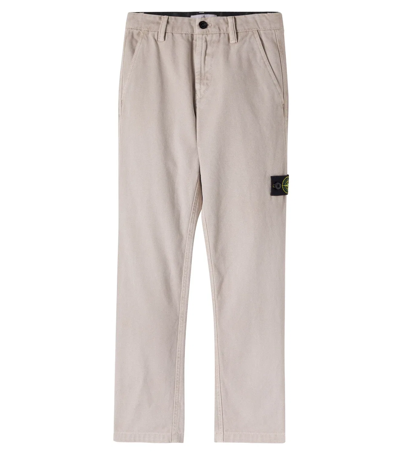 Брюки хлопковые с компасом Stone Island Junior, бежевый