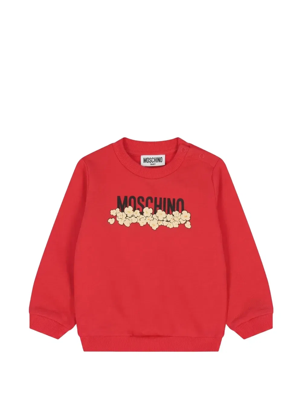 Свитер с логотипом и принтом попкорна Moschino Kids, красный
