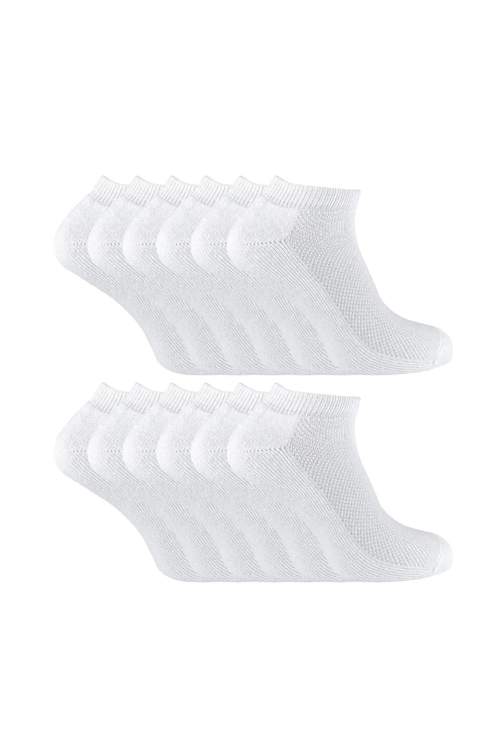 Набор из 12 пар дышащих низких носков для бега из бамбука Sock Snob, White