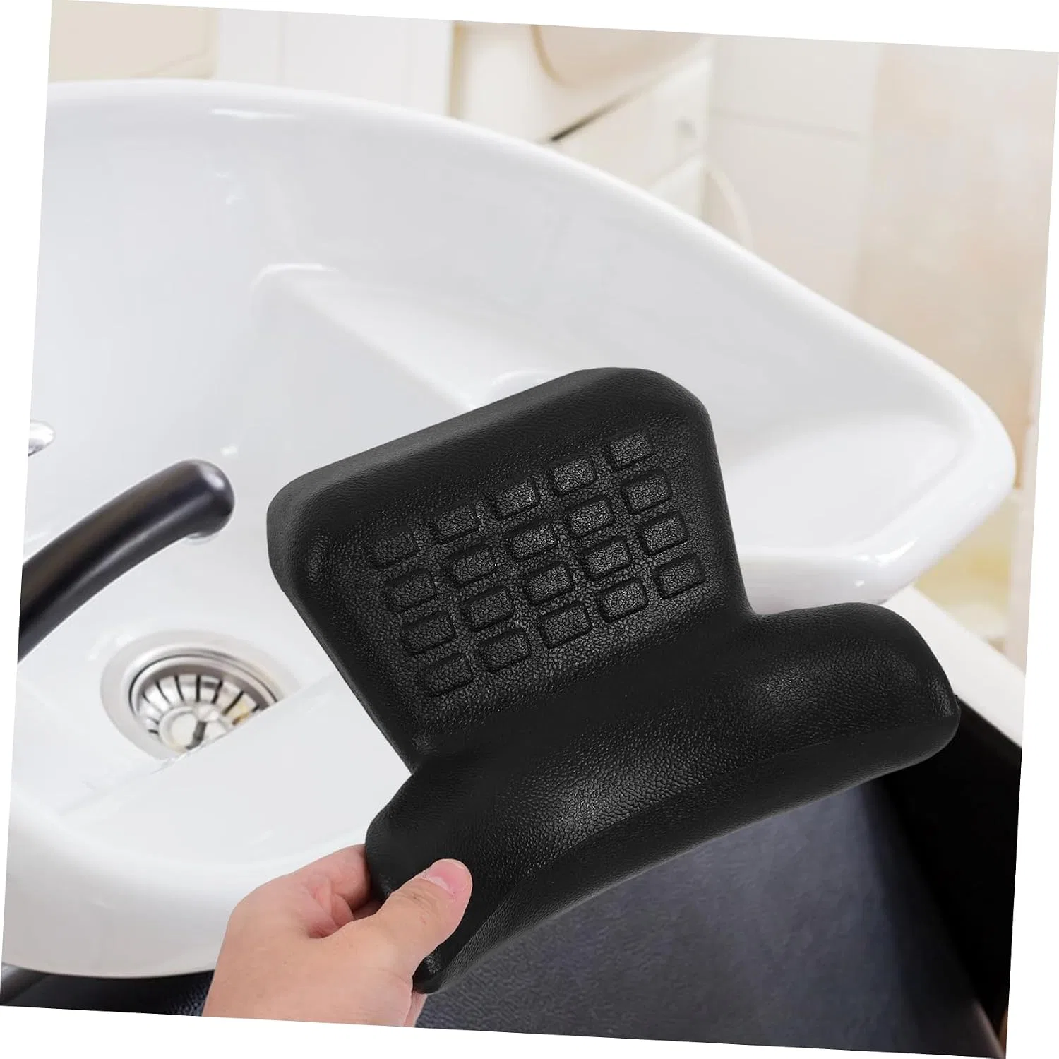 Надувная подушка для мытья головы, BAZEITFLOW, 19x19x8 см, Черный — фото 4