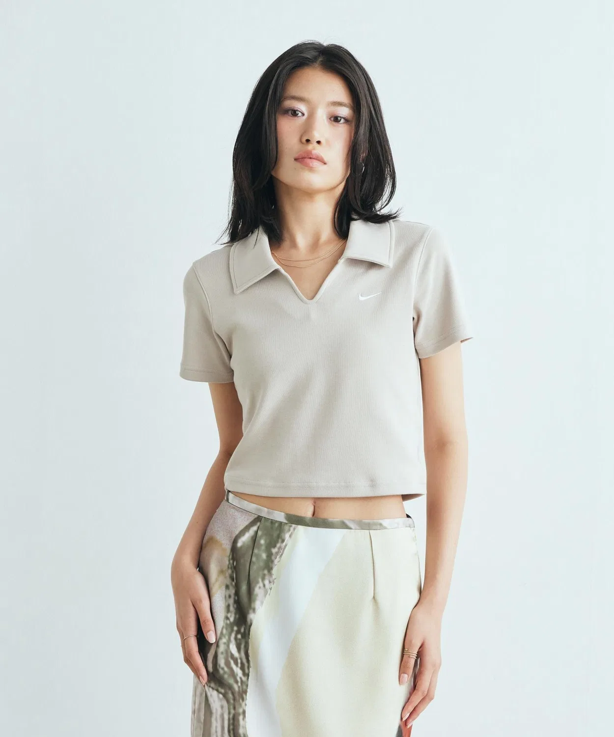 Женский хлопковый поло с коротким рукавом Nike IO2730-236, Cream II