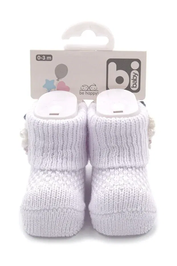 Детские носки для новорожденных хлопковые Bibaby, White