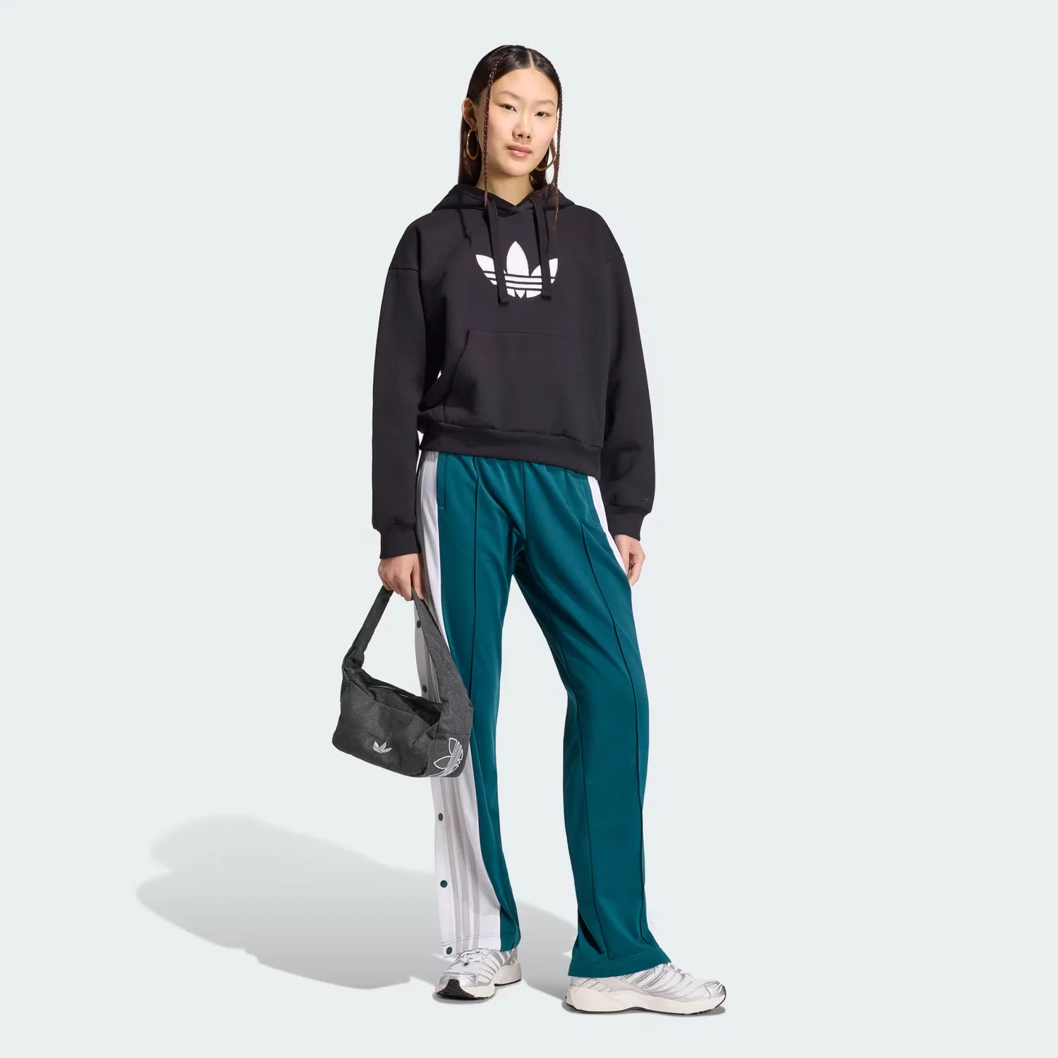 Женские спортивные брюки свободного кроя Adibreak Adidas Originals, зеленый/белый/серый — фото 4