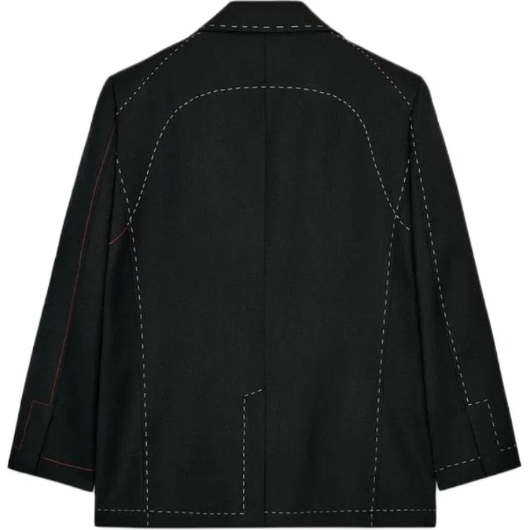 Женский деловой костюм с пиковым лацканом Black ZARA, черный — фото 3