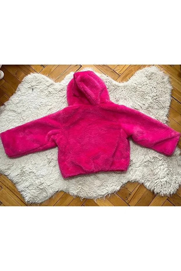 Детское пальто для девочек из плюша Nisa, Pink — фото 3