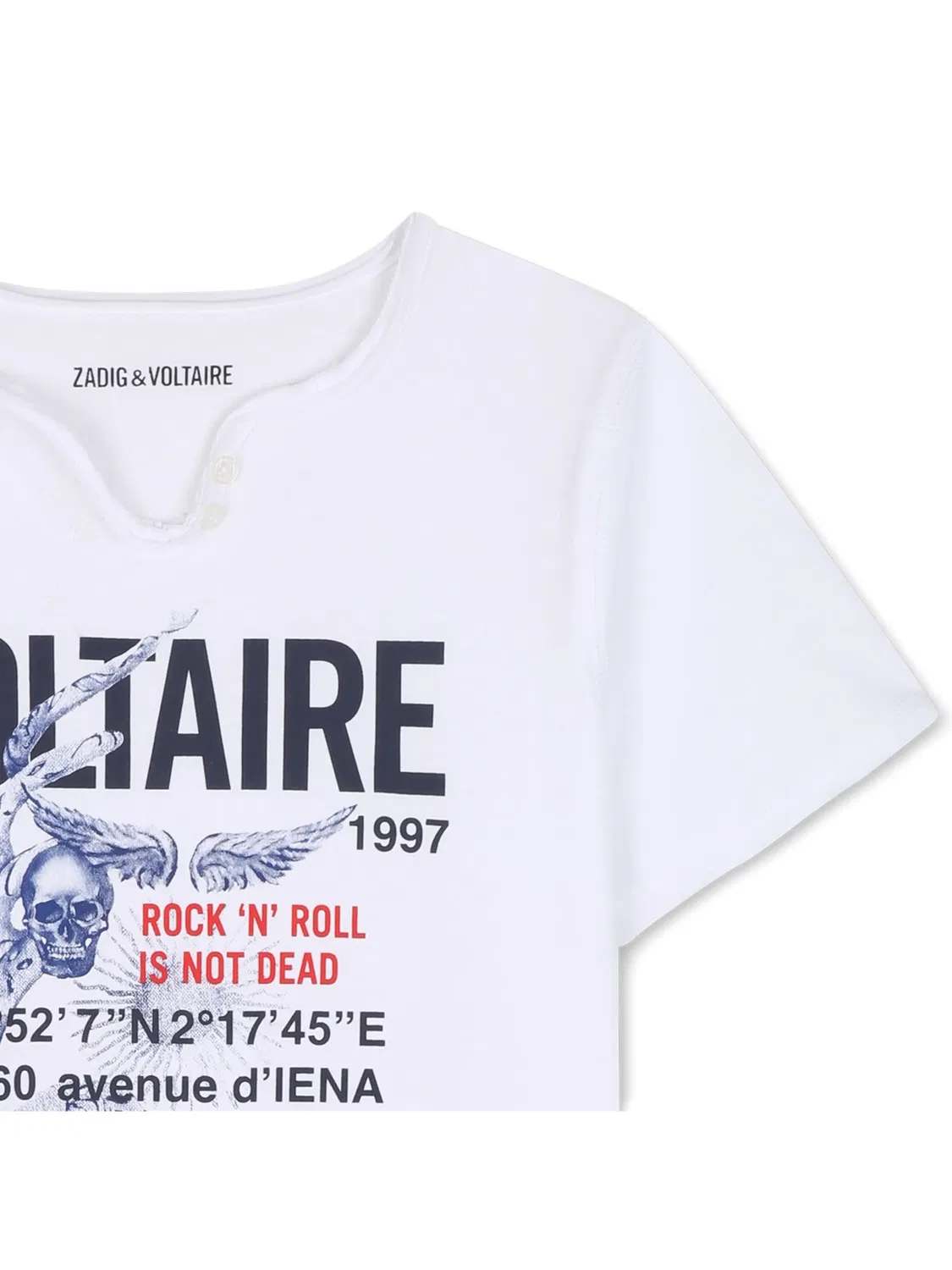 Футболка хенли с графичным принтом Zadig & Voltaire Kids, белый — фото 3