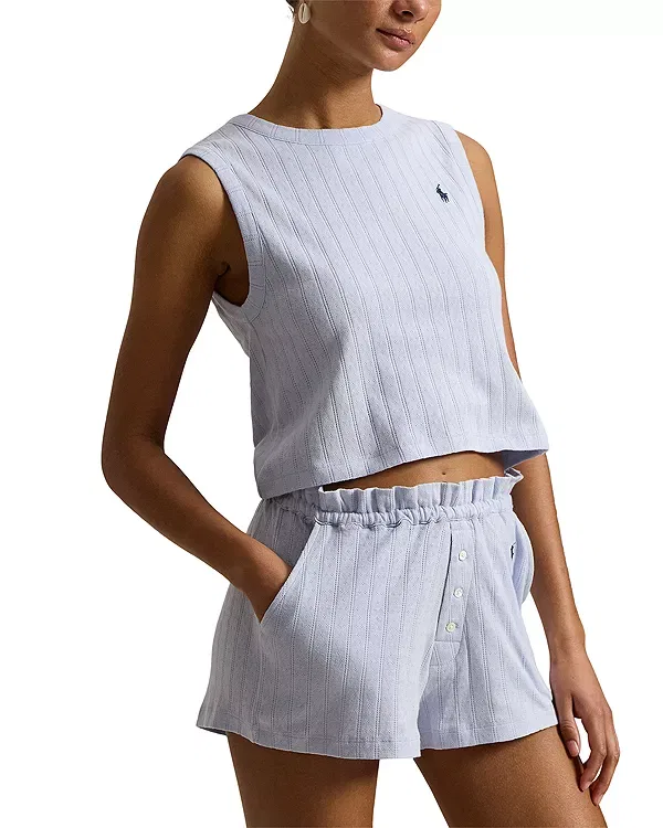Женский комплект пижамы с собранной талией Polo Ralph Lauren, Xenon Blue — фото 3