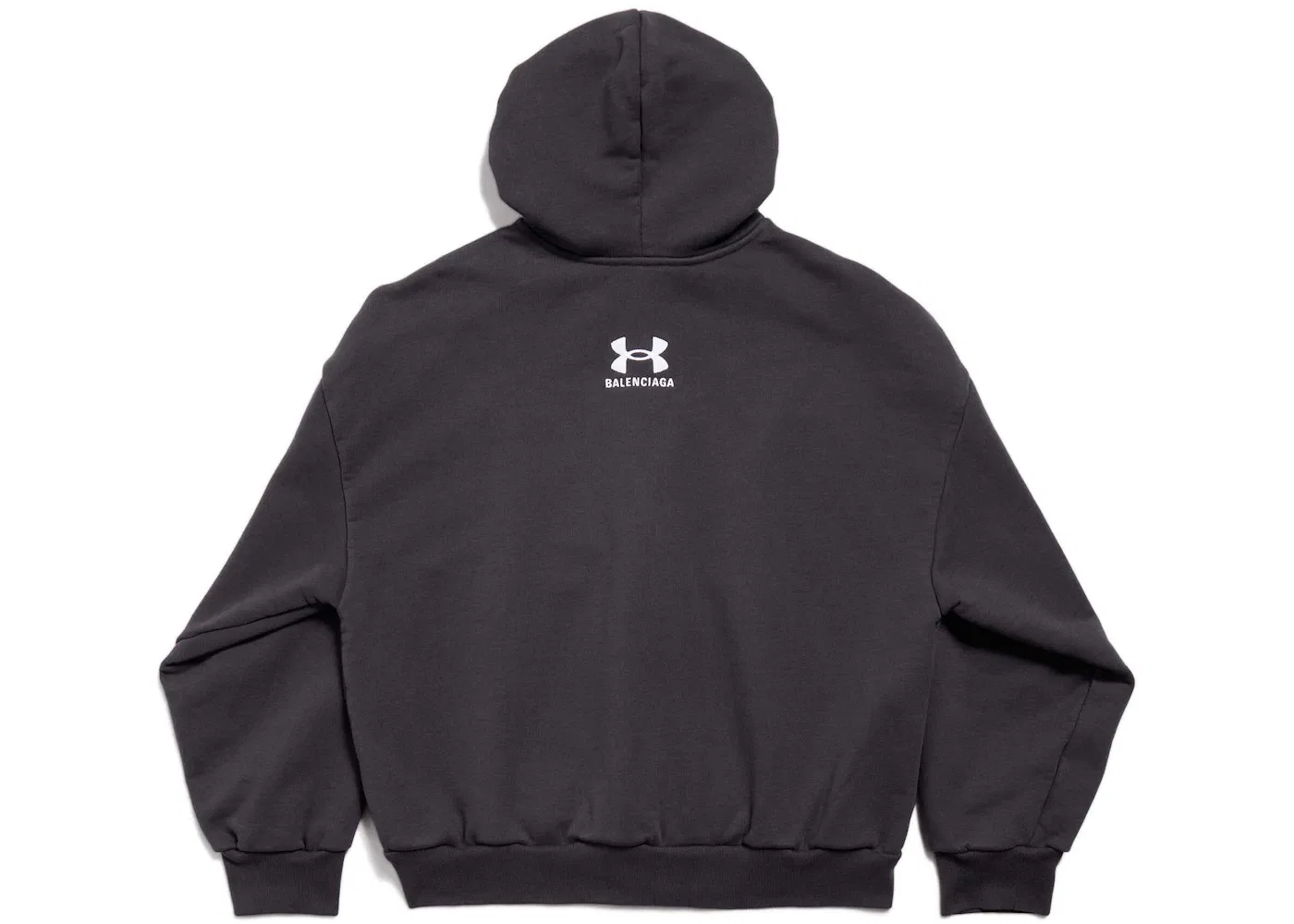 Унисекс худи на молнии с принтом Hoodie Regular Fit Balenciaga, Black/White — фото 2