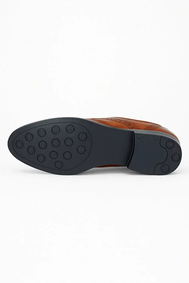 Детские туфли для мальчиков кожаные brogue Isse, Tan Color — фото 4