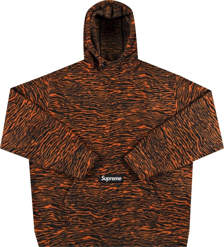 Толстовка Supreme Polartec Hooded Sweatshirt 'Tiger', оранжевый — фото 2