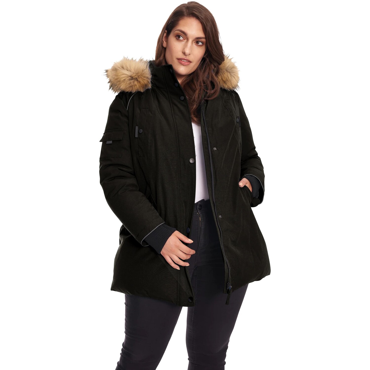 

Парка Alpine North Vegan Down Faux Fur Plus Size, черный