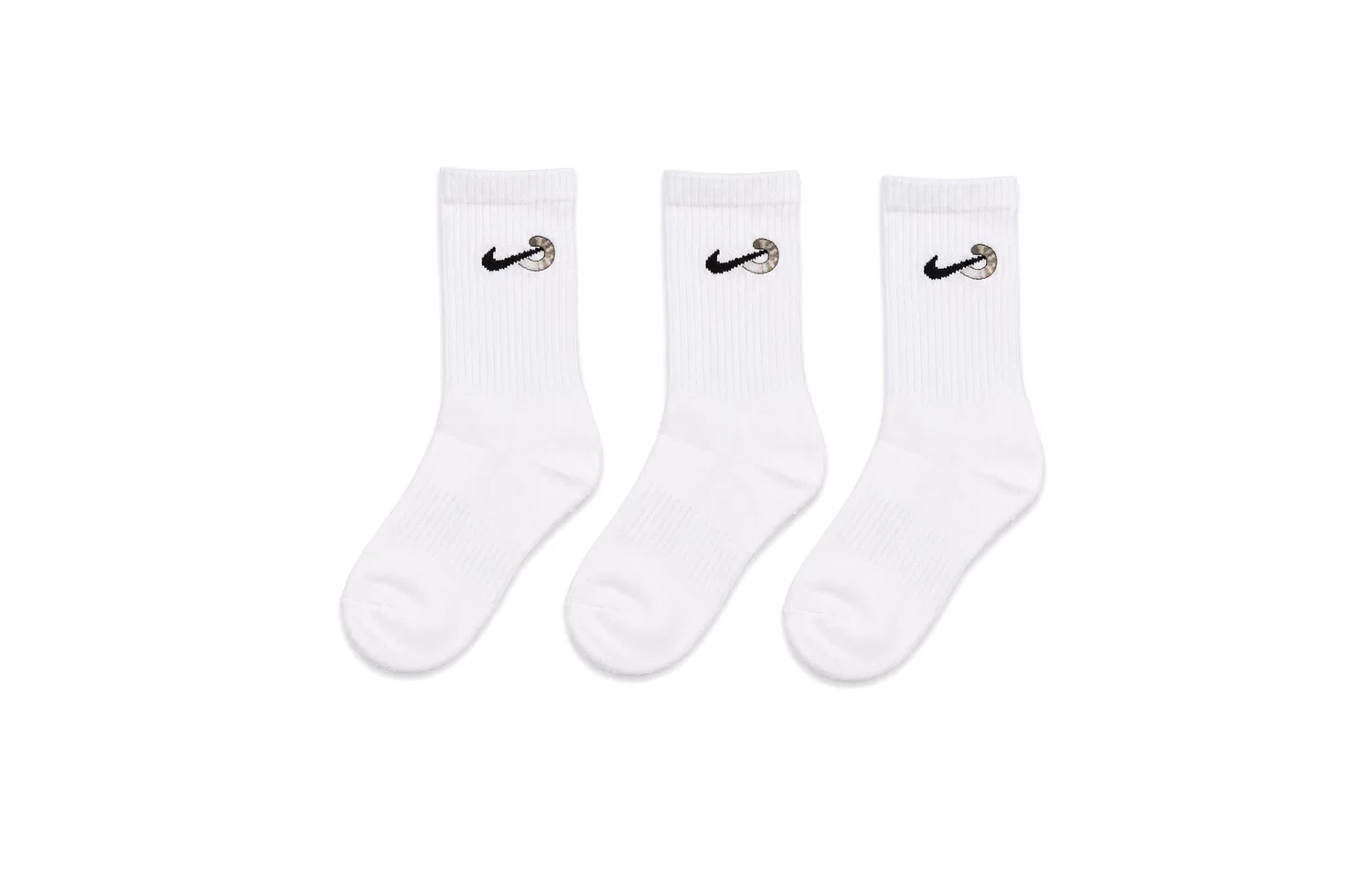Детские носки с принтом Kitten Peeking-3 Pack White Nike, Белый