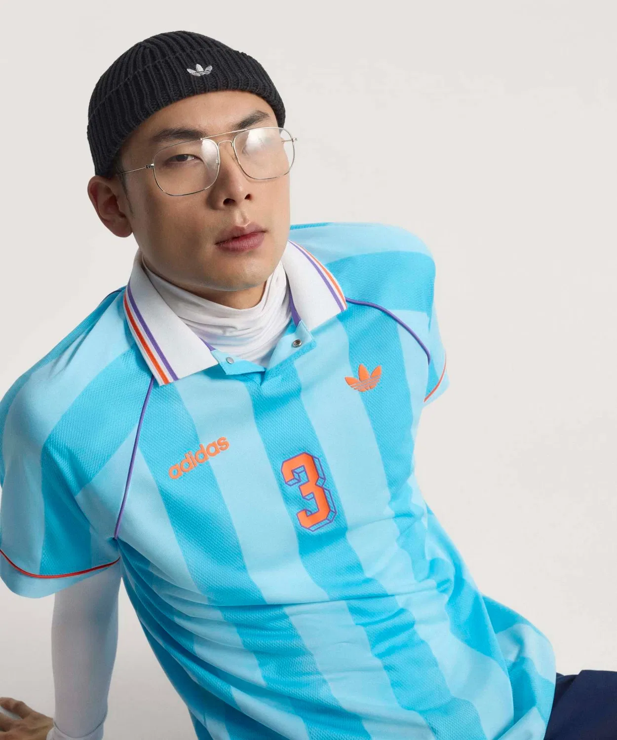 Мужская футболка с жаккардовым принтом с коротким рукавом Adidas Originals, Blue — фото 4