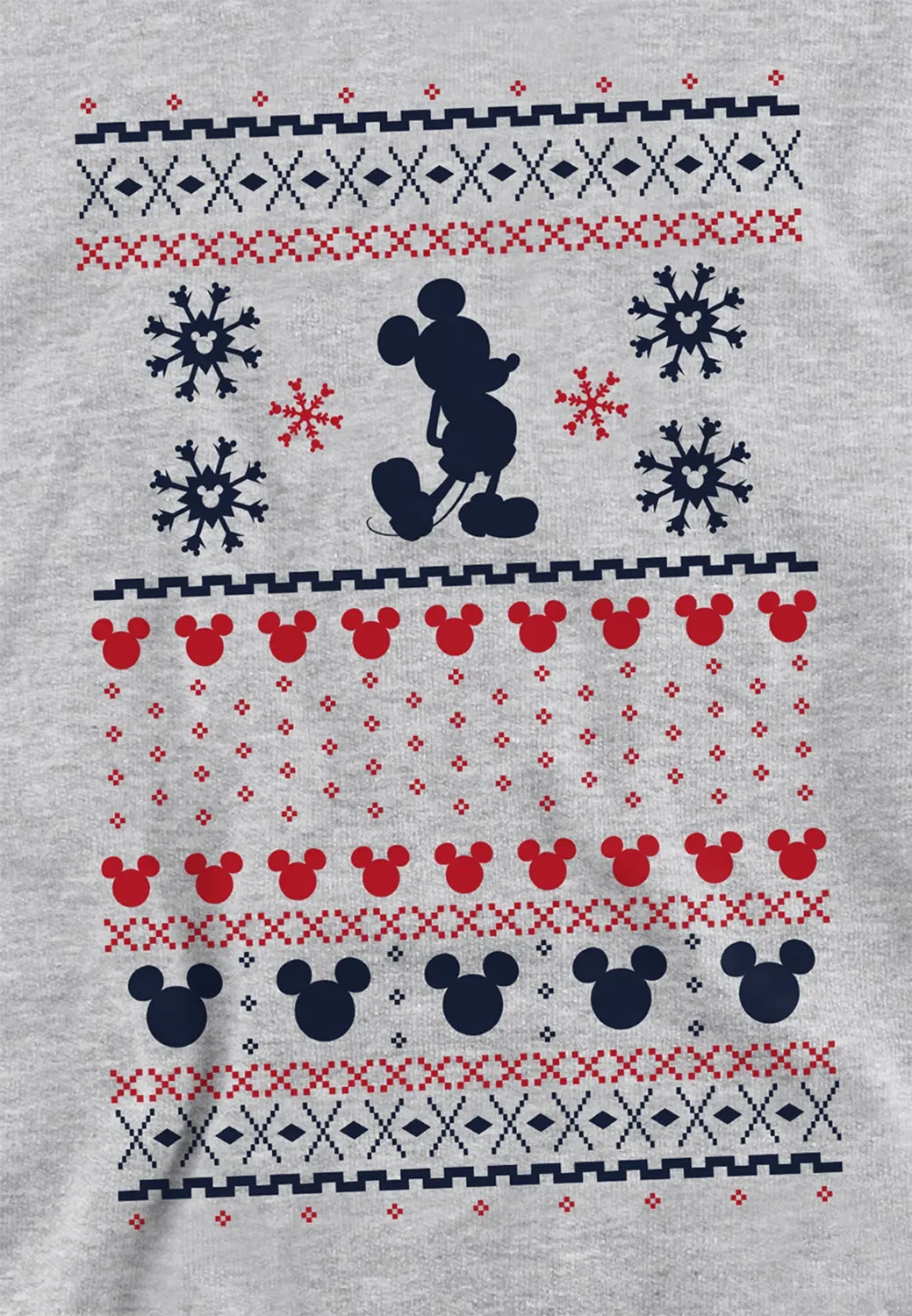 Детский свитшот с принтом Mickey Mouse Christmas Sweater Youth Kids Pull-over Hoodie Disney, Grey — фото 2