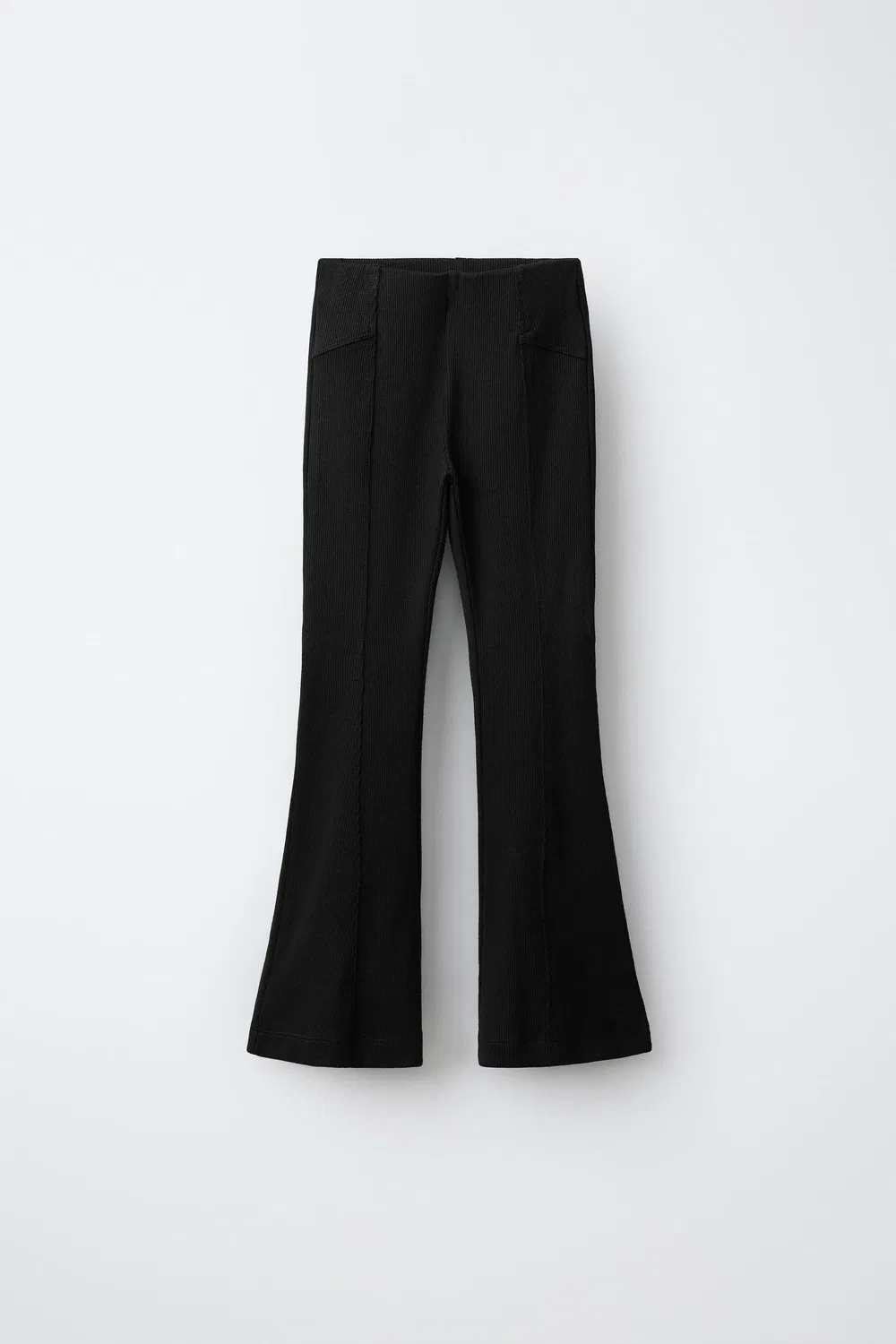 Расклешенные ребристые леггинсы ZARA, Black