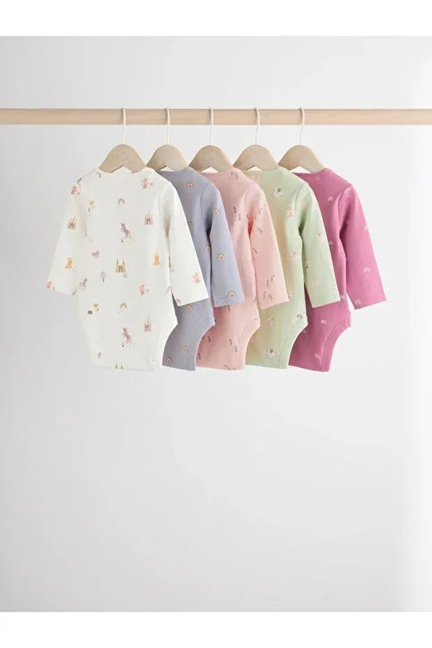 Детское боди-комбинезон для новорожденных с принтом 5-предметный набор Next Baby, Multicolor