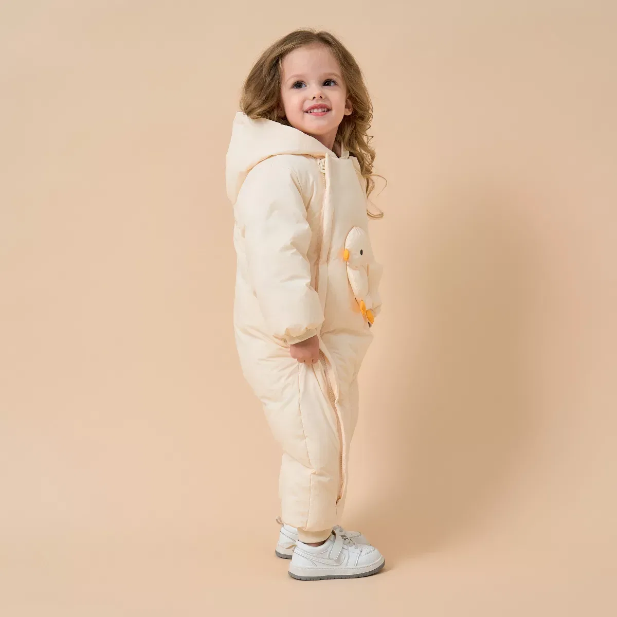 Детский комбинезон-снегурка с утеплителем из утиного пуха Laimi Bloom, White — фото 2