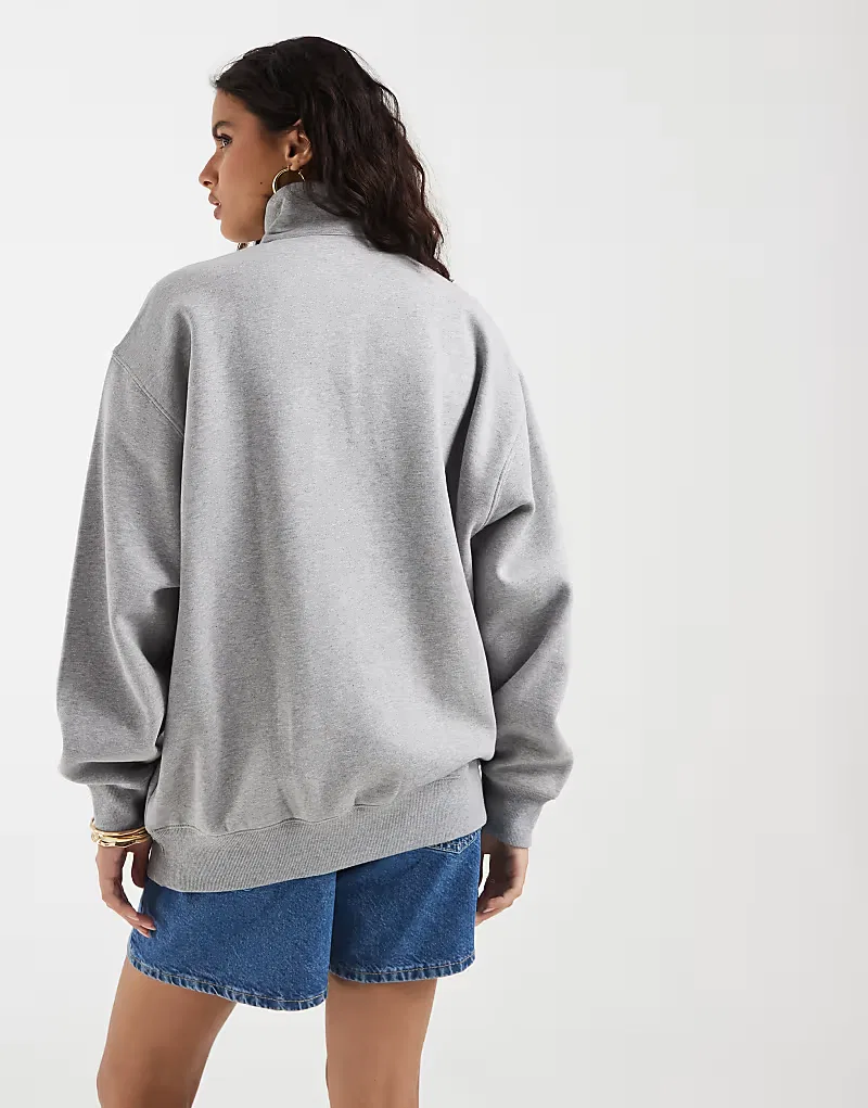 Толстовка Adidas Originals Essential с застежкой-молнией до середины груди, серый — фото 4