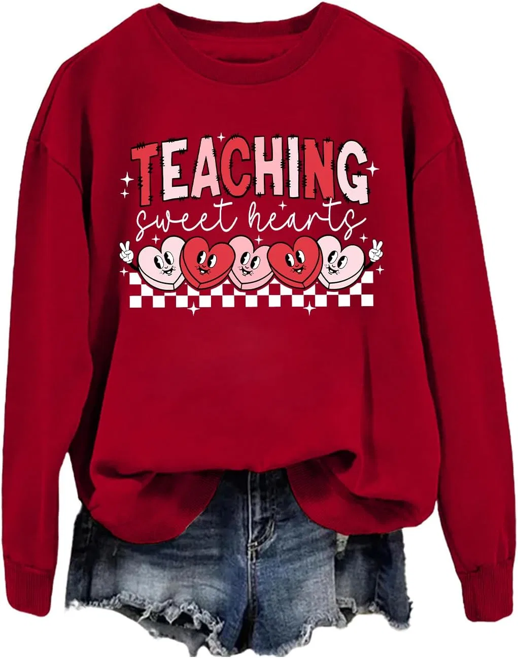 Мужской свитшот с принтом Teaching Sweethearts, бордовый