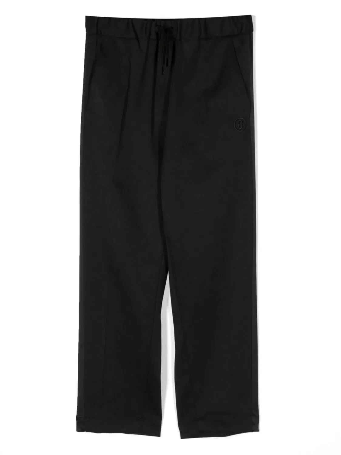 Прямые брюки с вышитым логотипом MM6 Maison Margiela, черный
