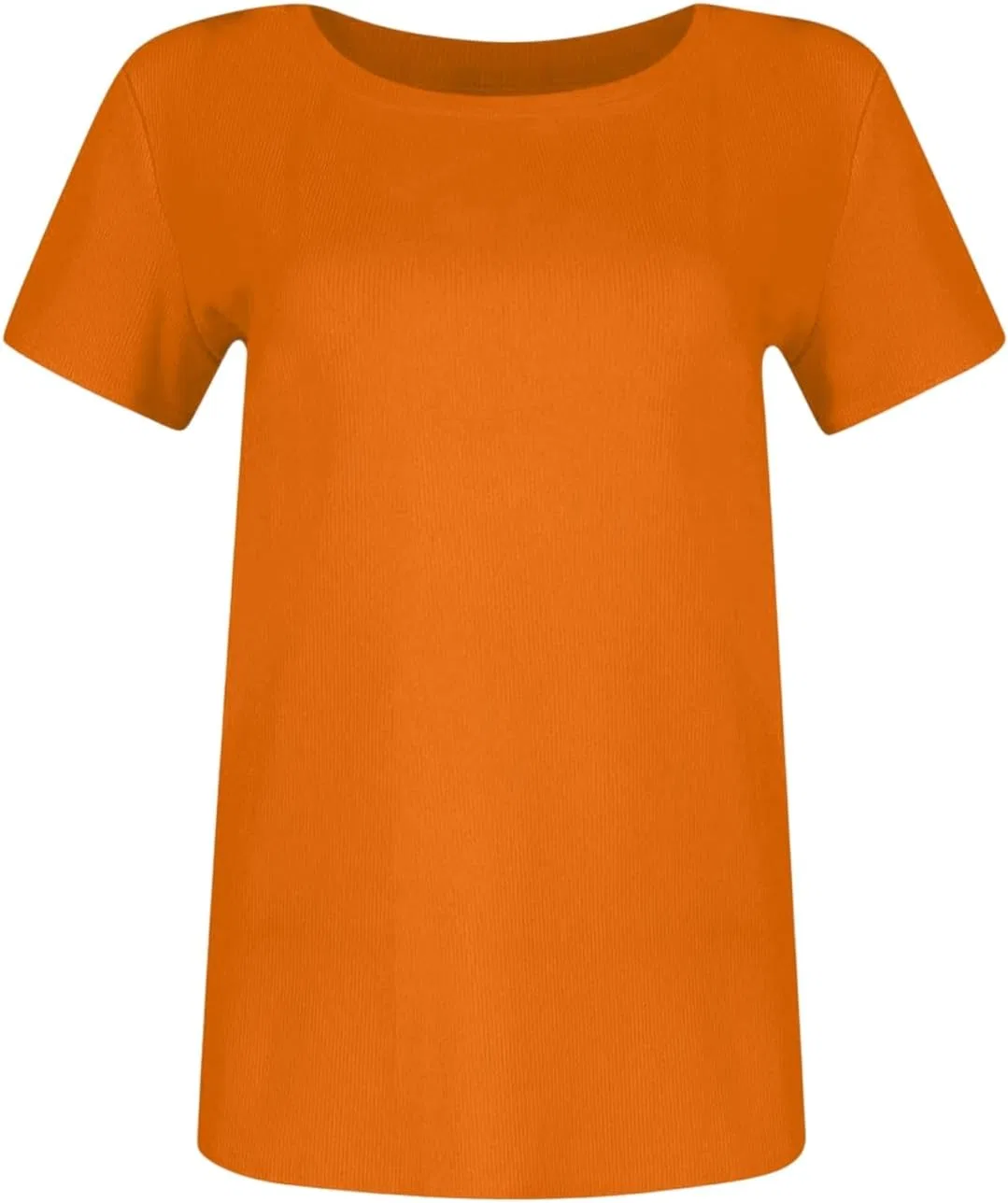 Женская облегающая футболка с ребристым трикотажем, Saffron — фото 3