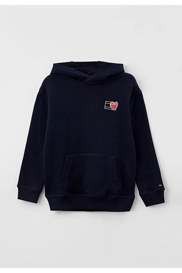 Детское худи с вышивкой Tommy Hilfiger, Navy Blue — фото 2