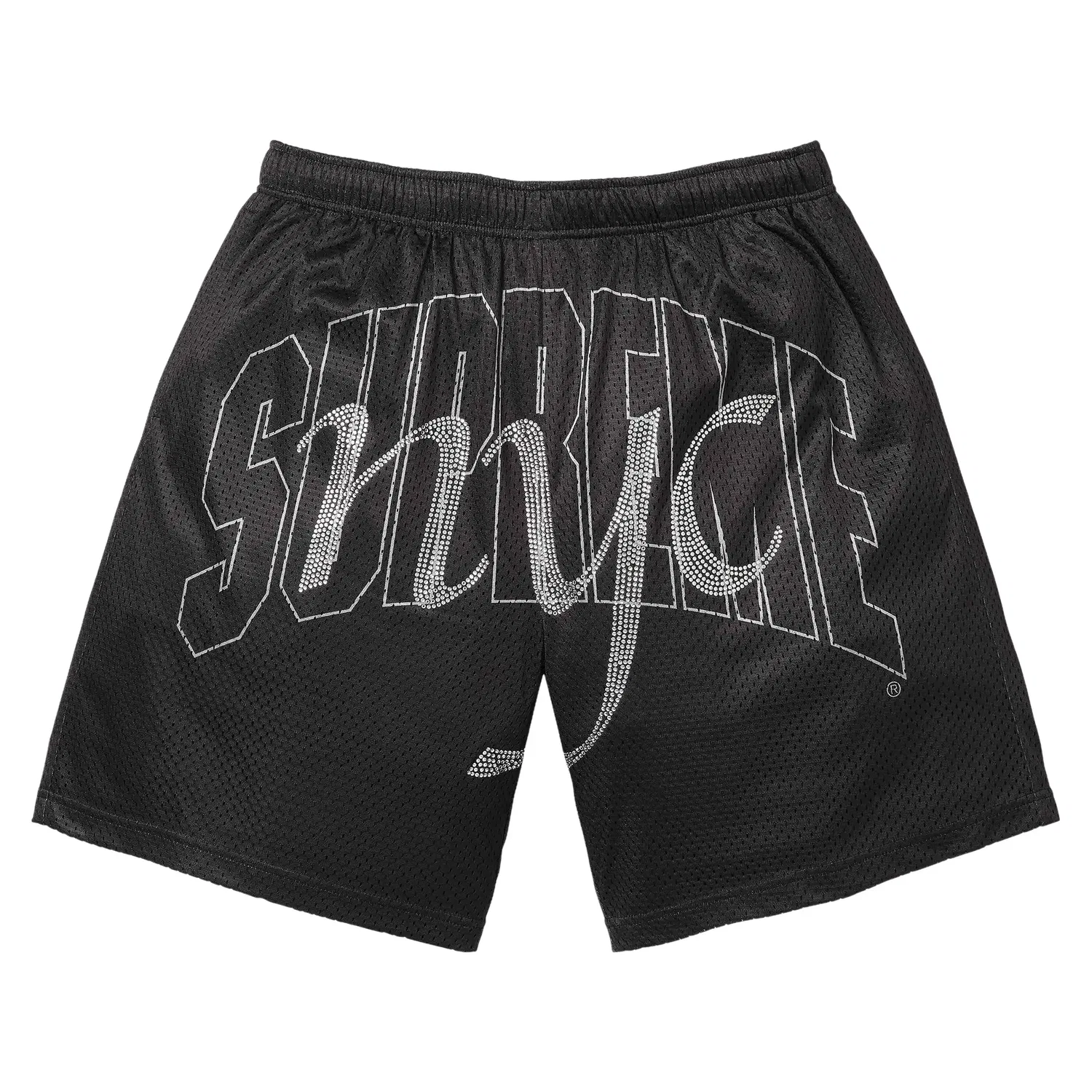 Шорты Supreme Rhinestone Mesh Short, черный