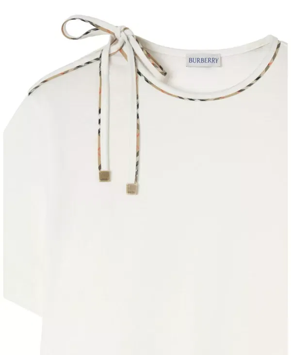 Женская футболка с завязками на рукаве Tie-Sleeve Burberry, Chalk White — фото 4