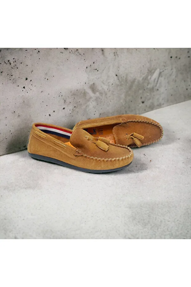 Детские туфли-лодочки для мальчиков из замши Patik Bebe, Suede Tan — фото 2
