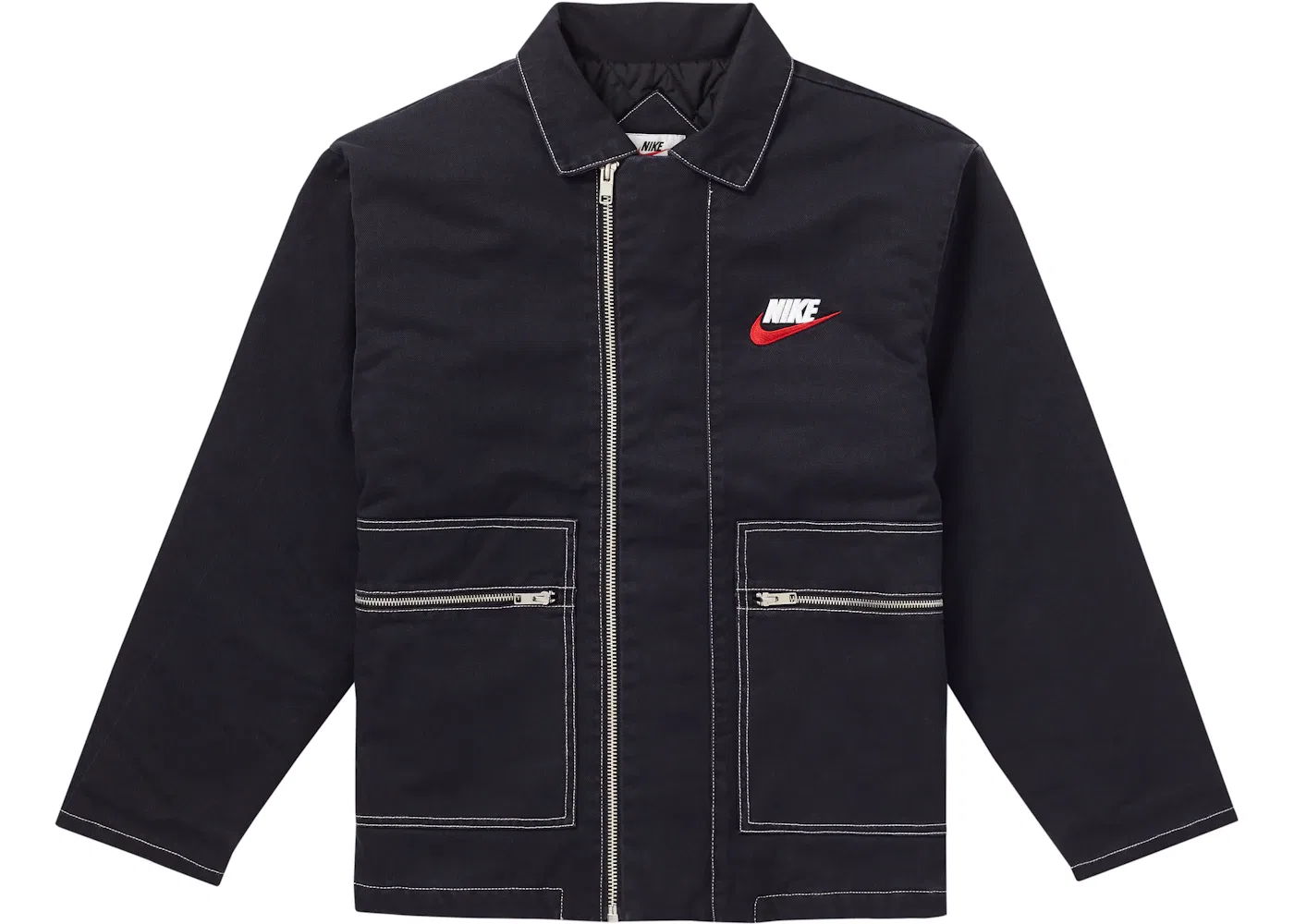Мужская куртка с принтом Double Zip Quilted Work Jacket Supreme, Black