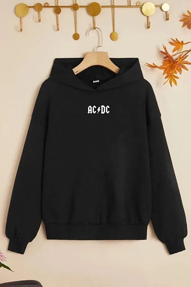 Детские свитшот для девочек с принтом ACDC Trendypassion, Black — фото 2