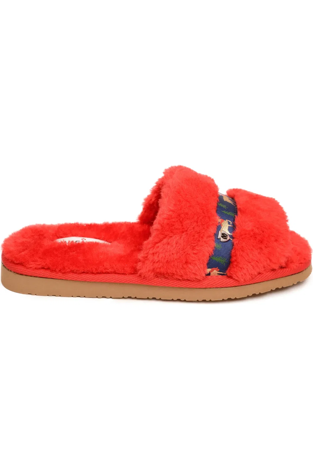 Детские тапочки из искусственного меха Reindeer Lizzie Minnetonka, красный — фото 2