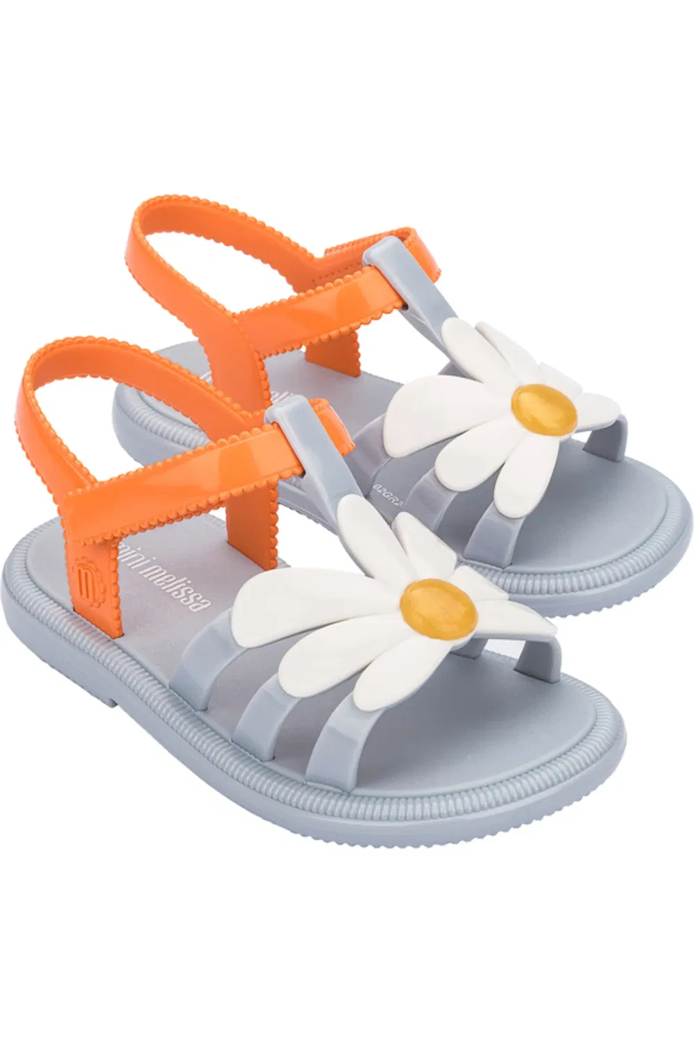 Сандалии детские с цветочными аппликациями Hip Bloomy Mini Melissa, синий/оранжевый