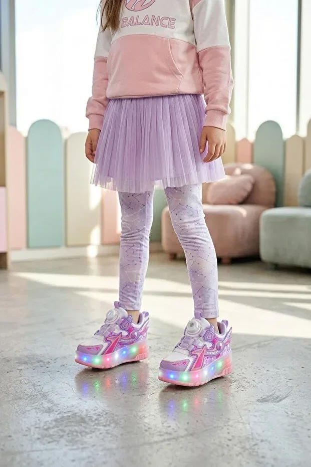 Детские кроссовки для девочек с подсветкой Lalezar Ayakkabi, Pink