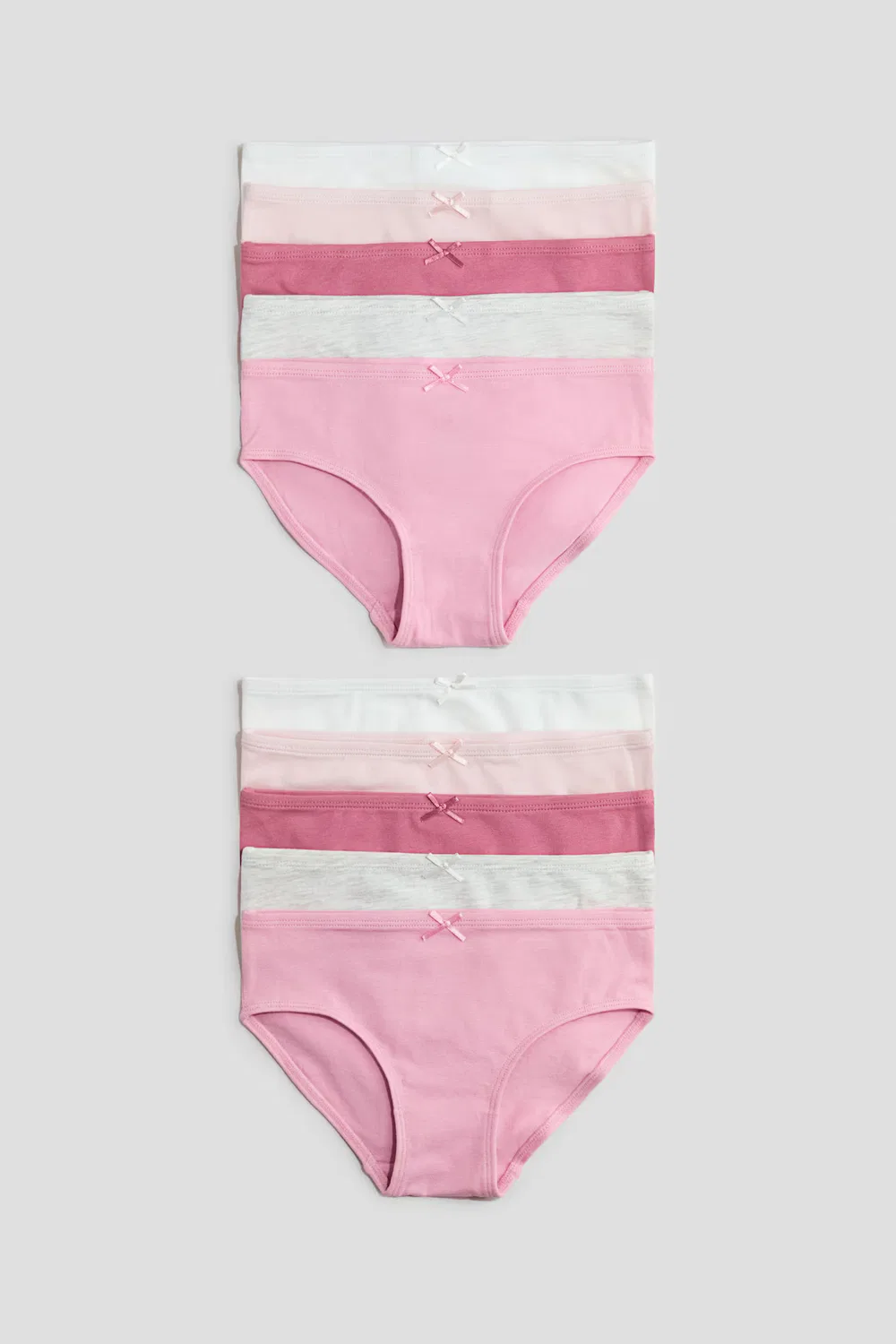 10 хлопковых трусов в упаковке H&M, Weiß/Puderrosa/Rosa