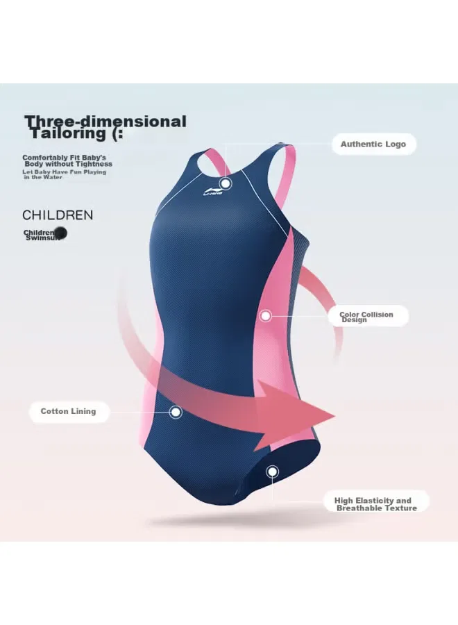 Купальник спортивный слитный с треугольным вырезом 712 Li-Ning, черный — фото 3