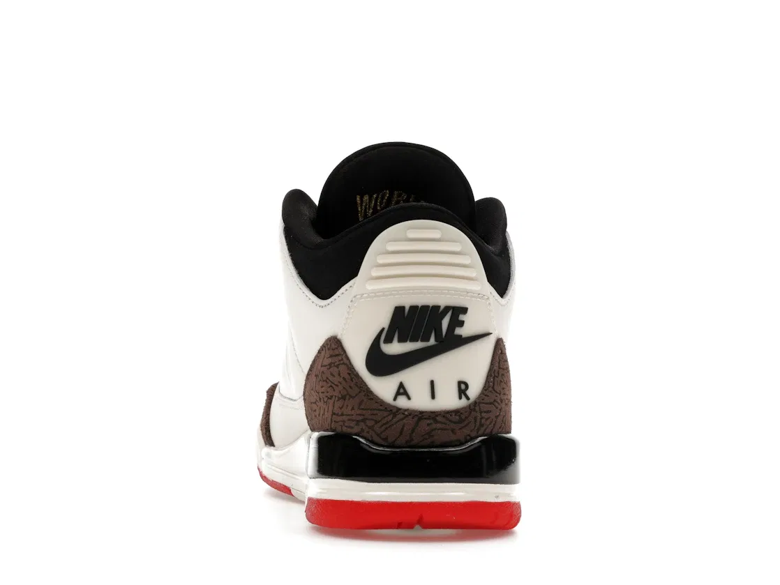 Детские кроссовки Lifestyle с принтом Jordan 3 Retro Jordan, Sail/Black/University Red/Pale Ivory/Palomino — фото 4