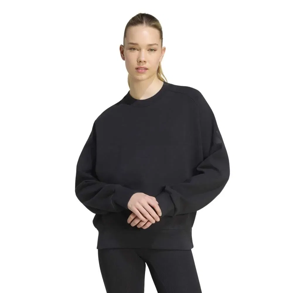 Женский свободный свитшот из спейсера Soft Lux Loose Adidas, Black