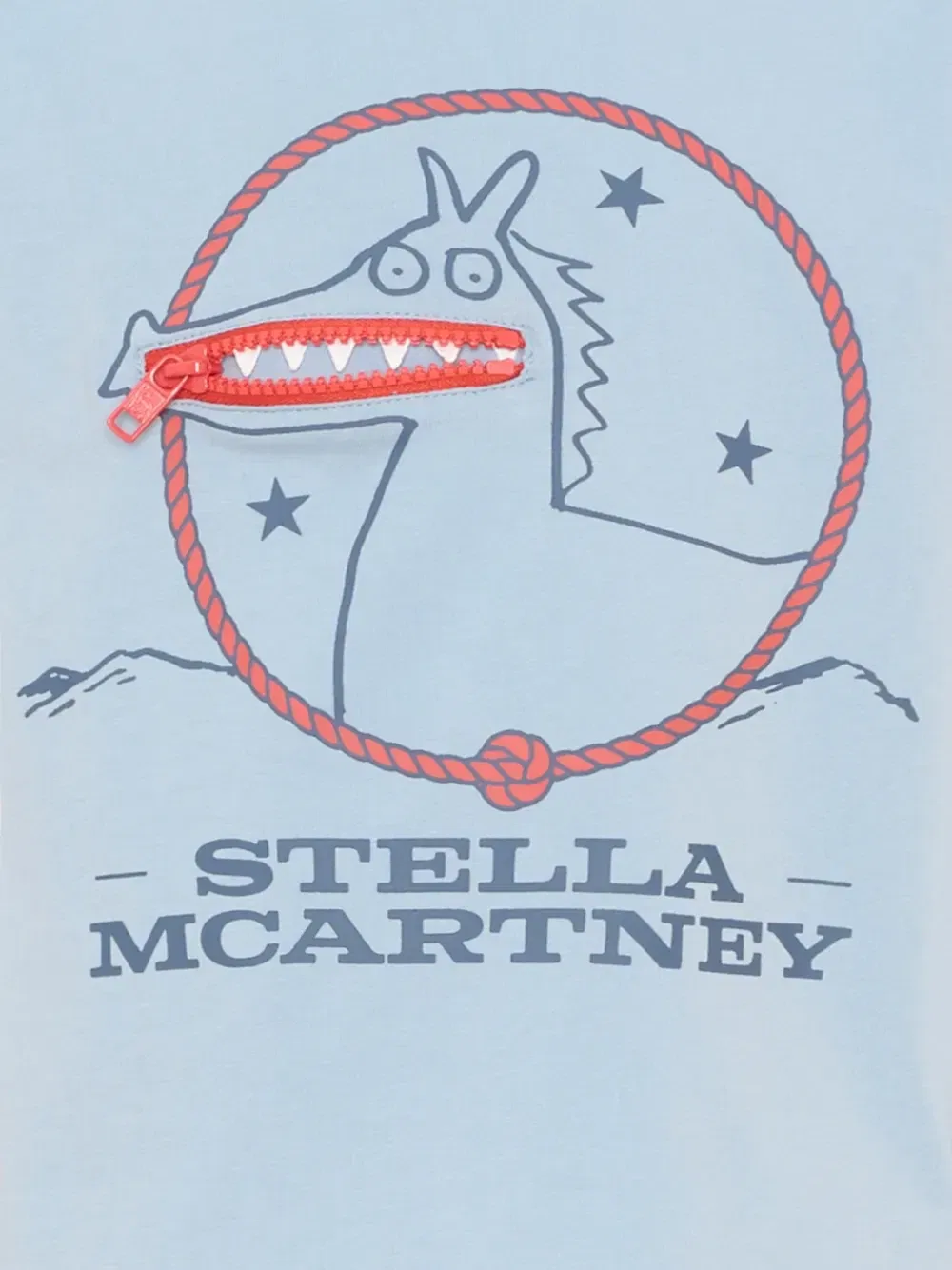 Футболка с графическим принтом на молнии Stella Mccartney Kids, синий — фото 3