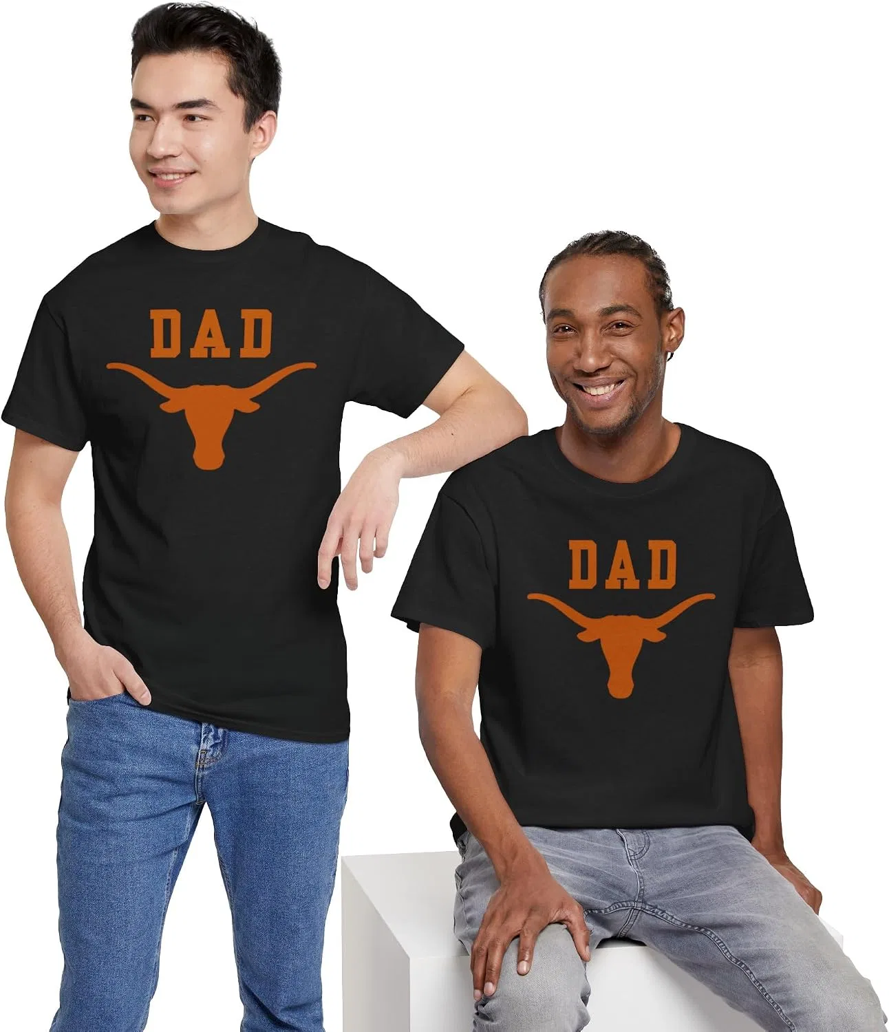 Мужская футболка с принтом Texas Longhorn, чёрный — фото 3