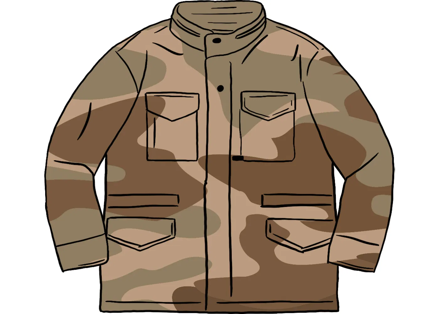 Мужская куртка M-65 с камуфляжным принтом Supreme, Tan