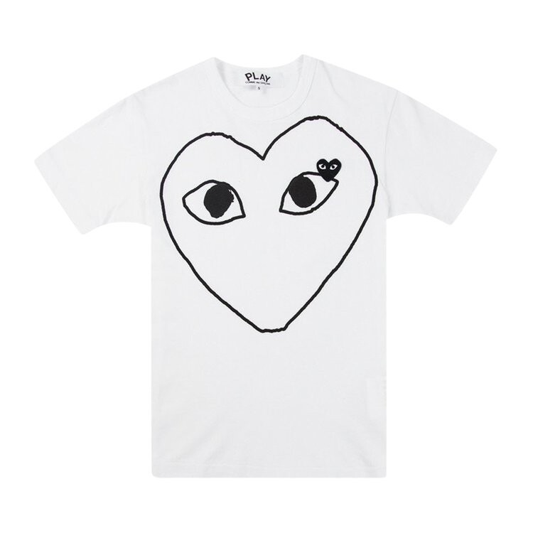 

Футболка Comme des Garçons PLAY Outline Heart T-Shirt 'White', белый