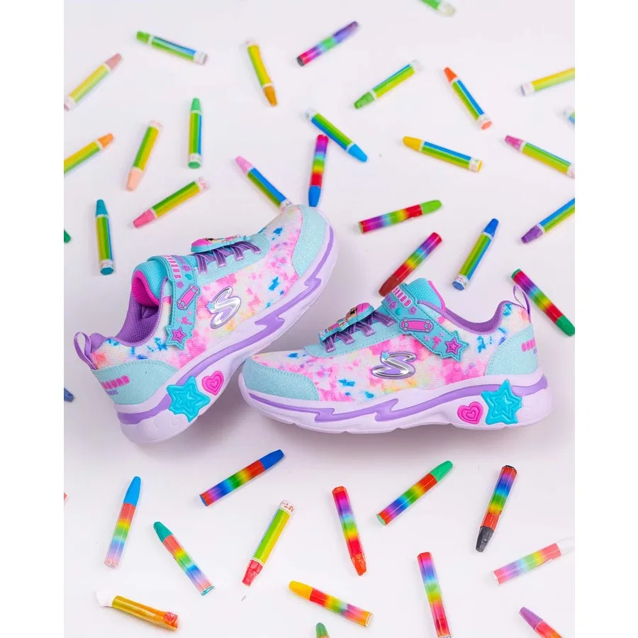 Детские спортивные туфли с принтом Skech Squad Skechers, Зеленый