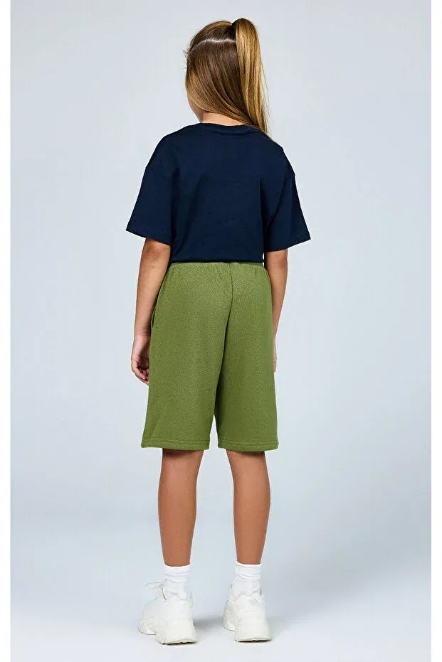 Детские шорты для девочек хлопковые Icons bermuda green kids shorts-306766-gs573 Champion, Green-47 — фото 4