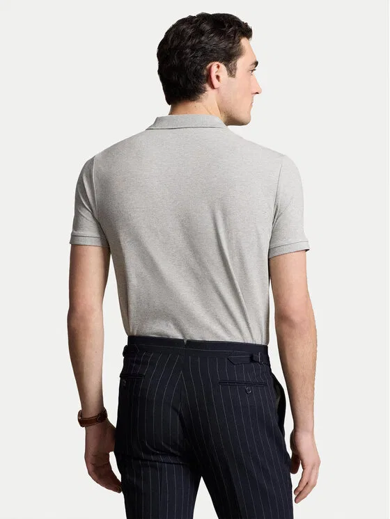 Поло custom slim fit Polo Ralph Lauren, серый — фото 3